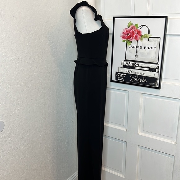 JayGodfrey Black Ruffled Strap Jumpsuit Size 0 - Picture 2 of 7